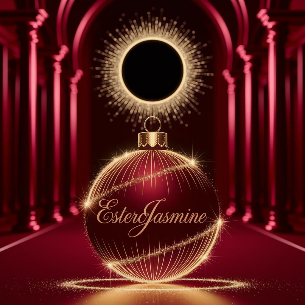 Golden Christmas Bauble With Name on Reflective Beach