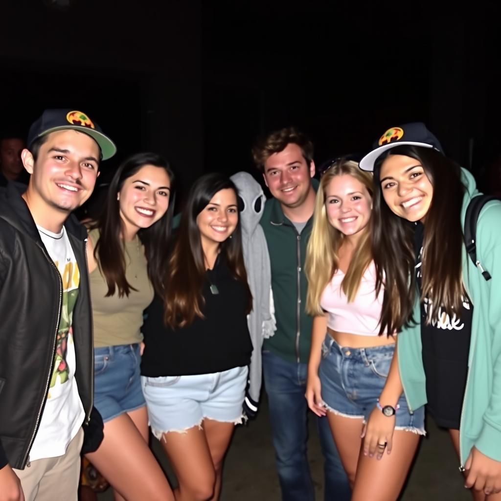 Ethereal Ghostly Figure Amongst Friends