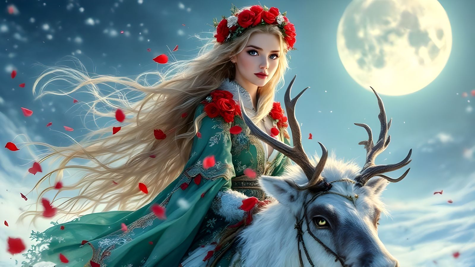 Gerda's Ride: A Snow Queen Fairy Tale Scene