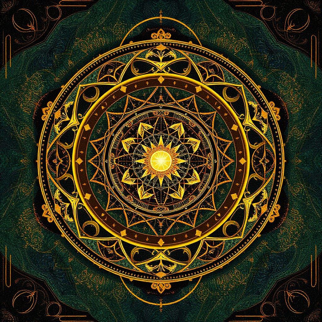 Mystical Tetragrammaton Symbol with Sacred Geometry