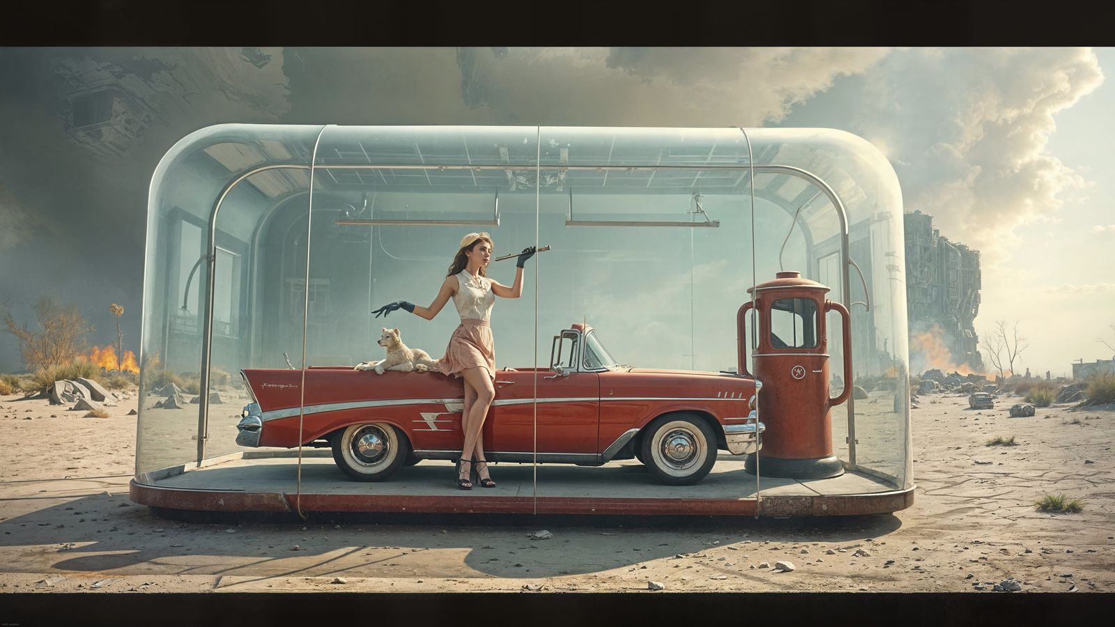 Surreal Diner in Wasteland Diorama