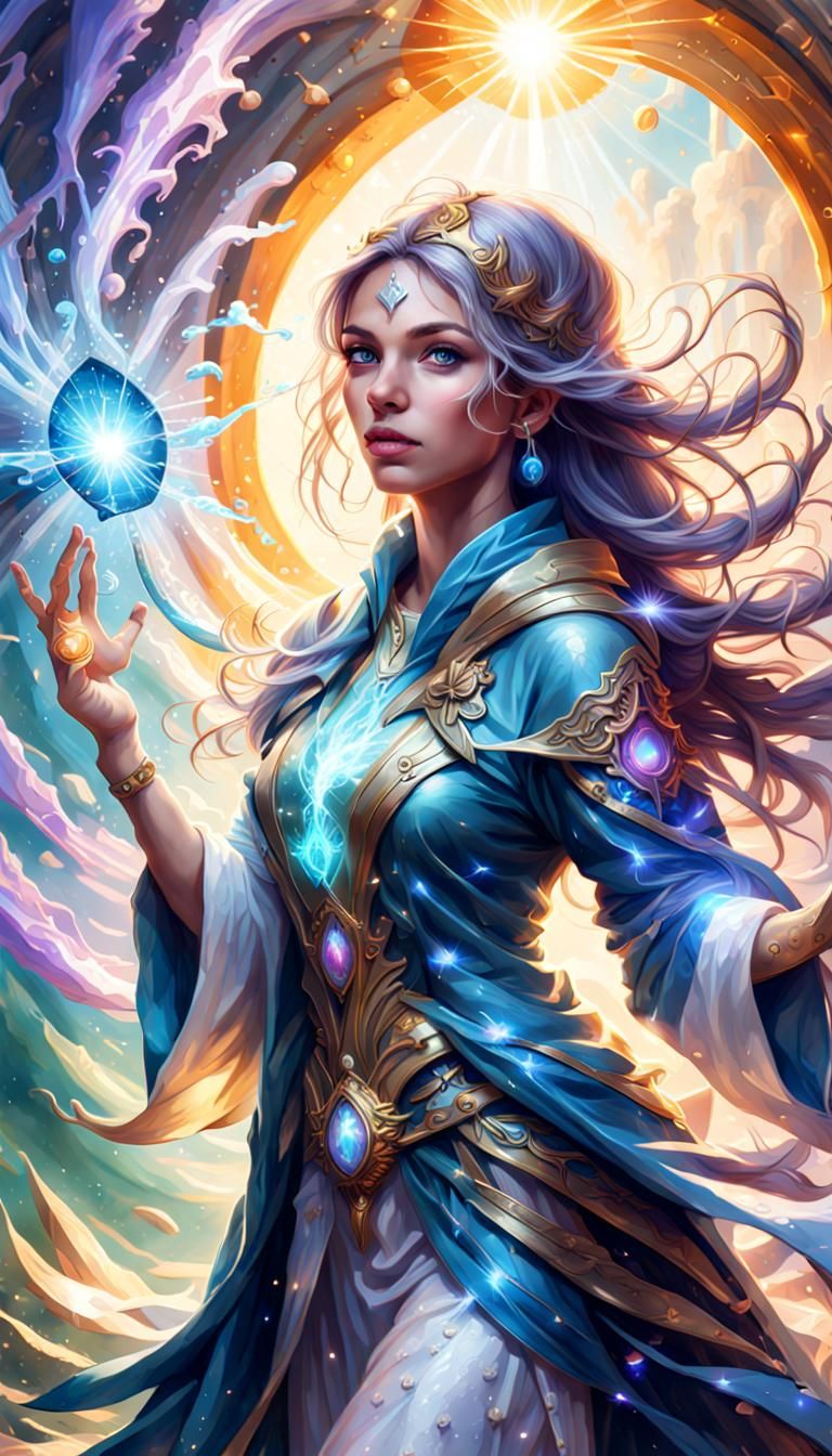 healing mage, absolute healer, beautiful woman, Hyperrealistic, splash art, concept art, intricately detailed, color dep...