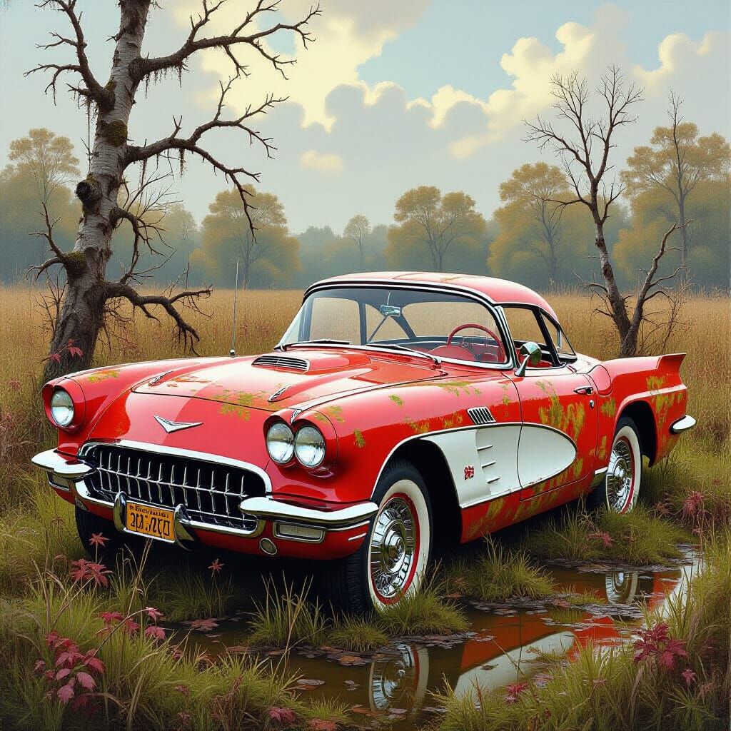Moss-Covered 1958 Corvette Decay