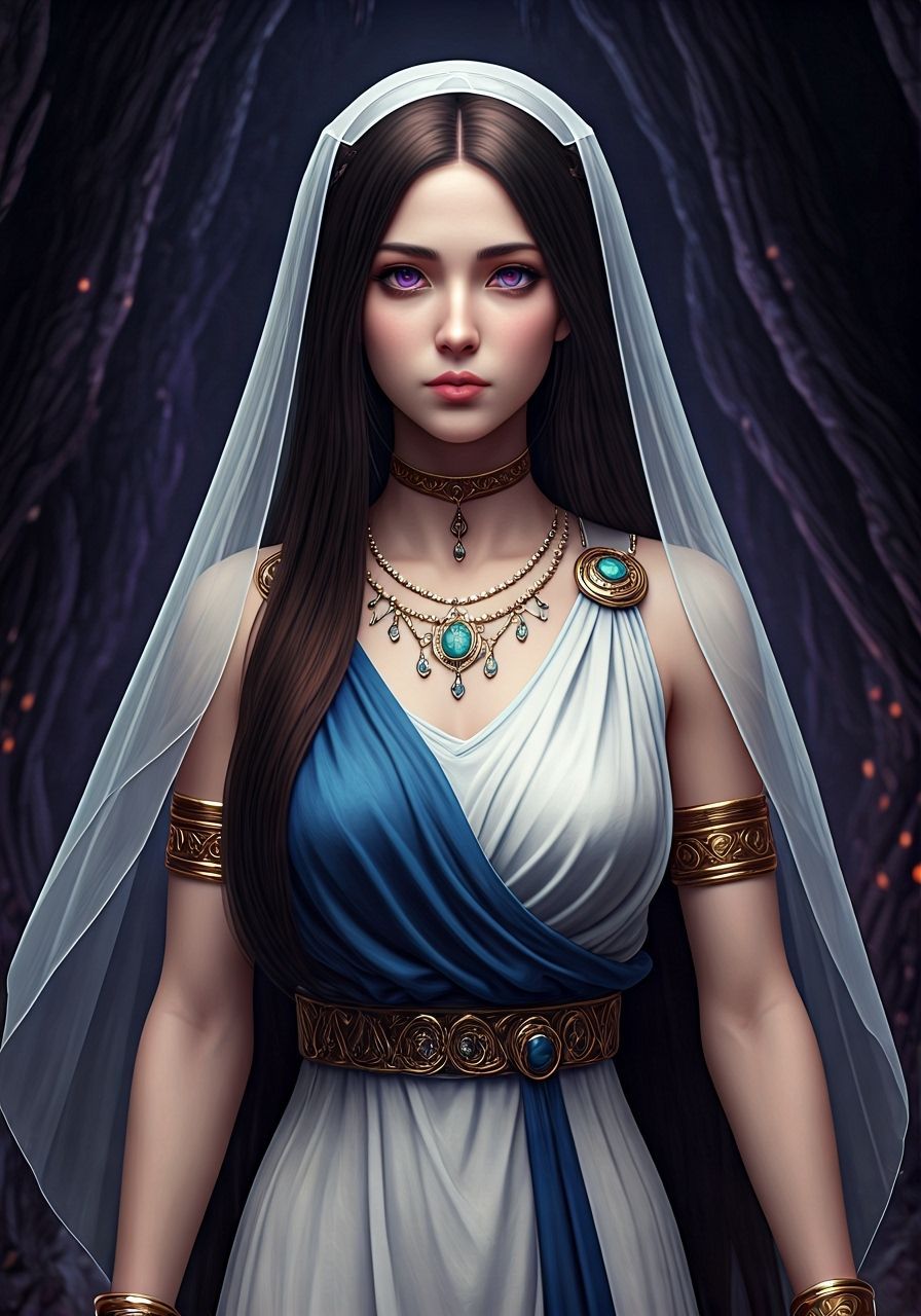 Ancient Greek Heroine's Underworld Journey in Anime Style