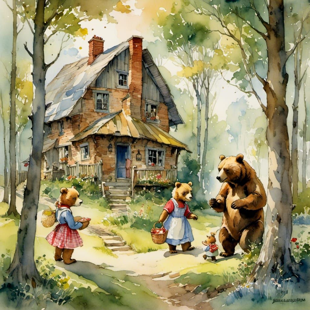 Goldilocks Enters the Three Bears' Cottage