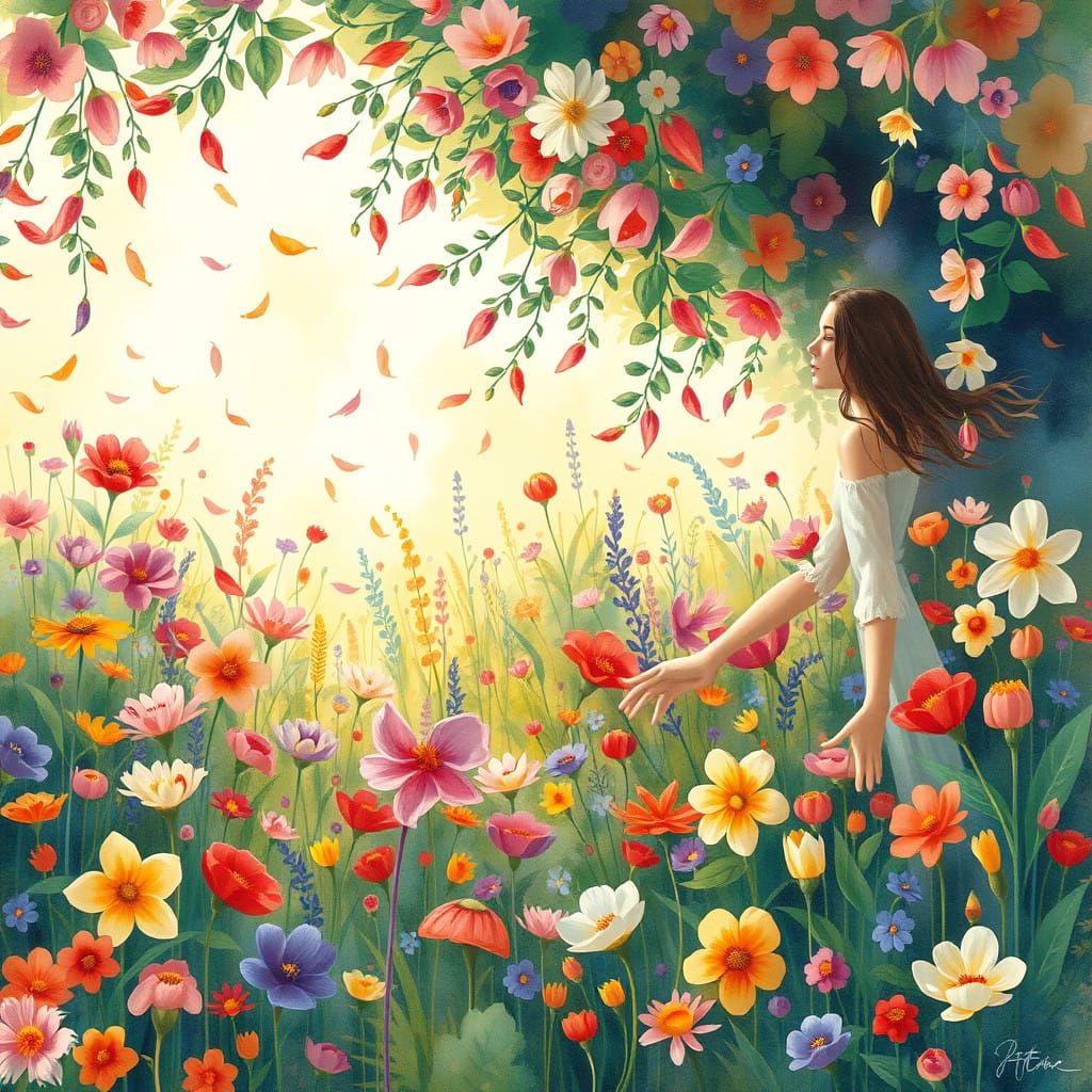 Vibrant Impressionist Garden Scene