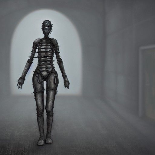 Nanorobot in Necropolis: Hyperrealistic Dark Fantasy