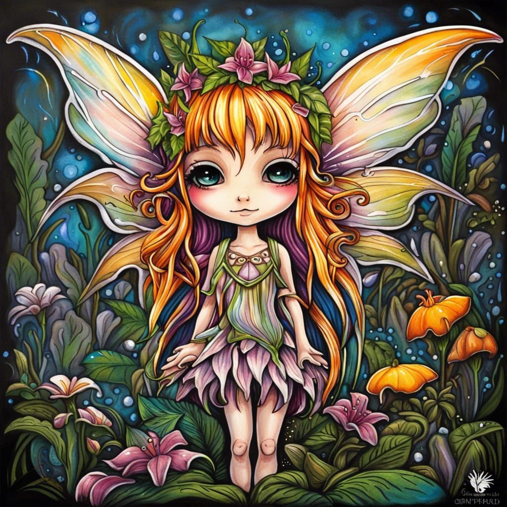 Chibi Lily Fairy in Enchanting Woodland Style