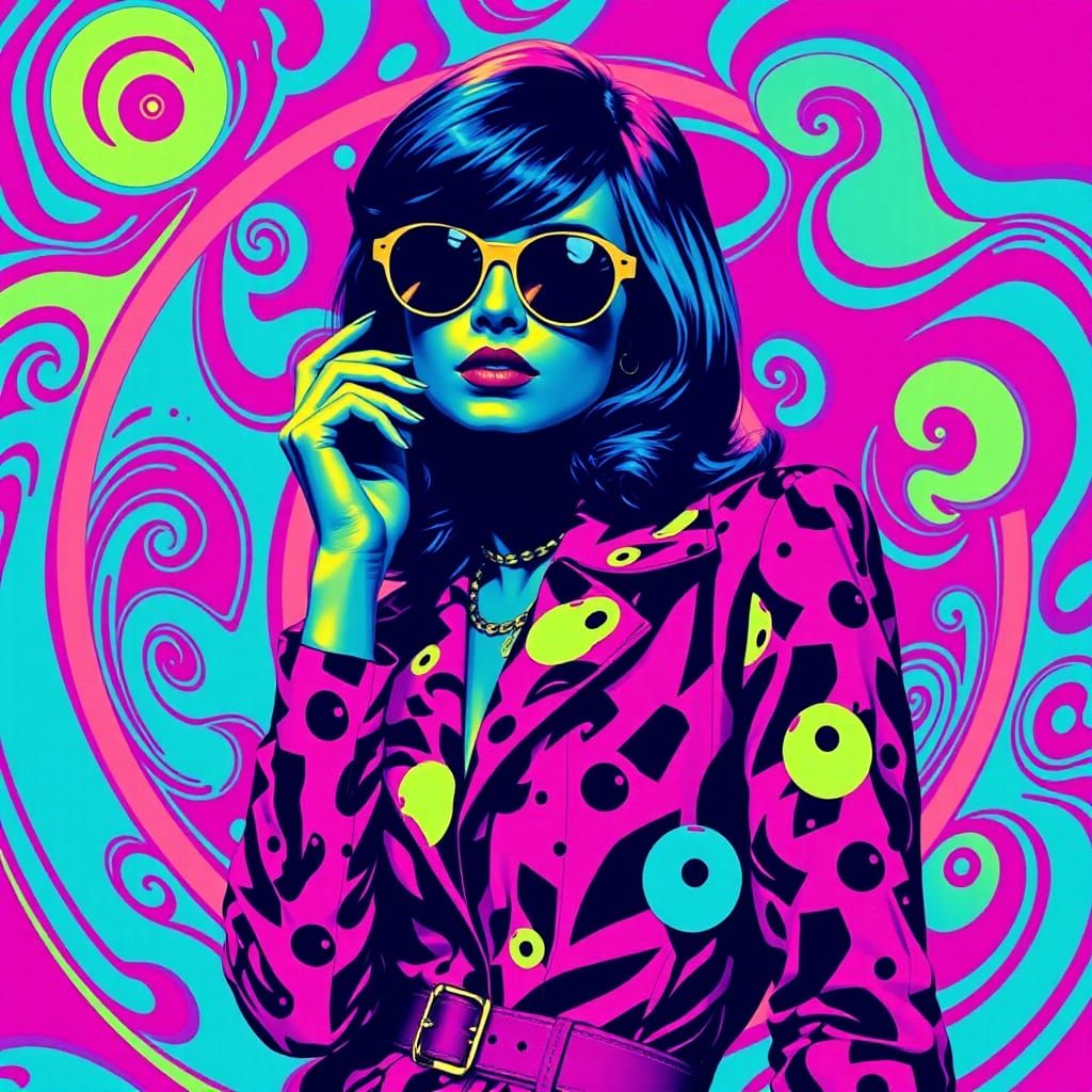 A beautiful 60s model as depicted by Andy Warhol