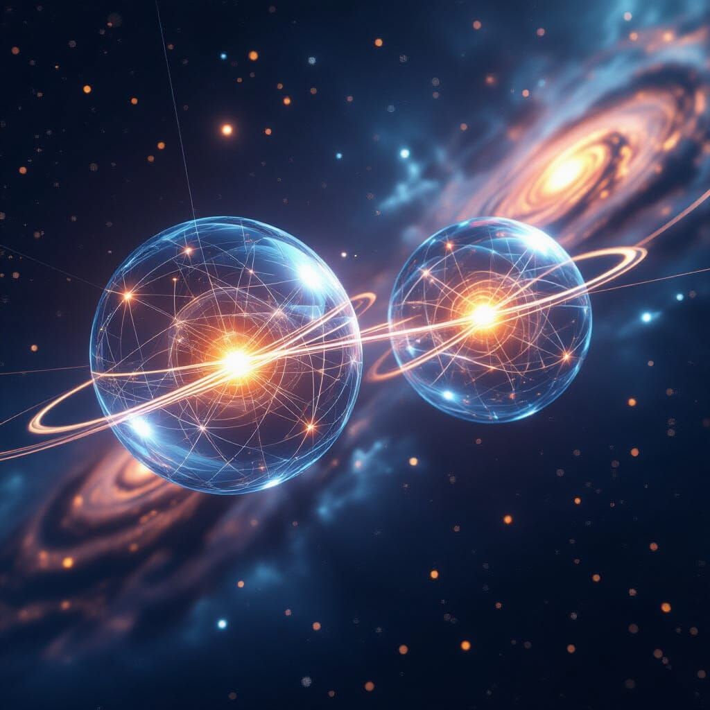 Entangled Particles: A Hyper-Realistic Quantum Visualization