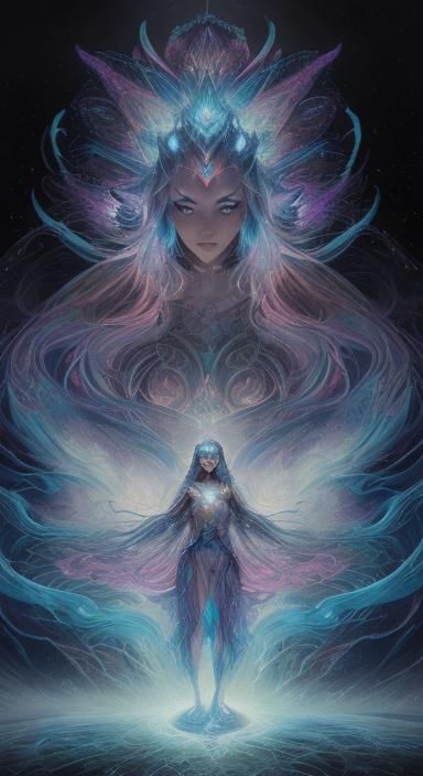 Ahsoka as Astral Goddess in Cosmic Illustration