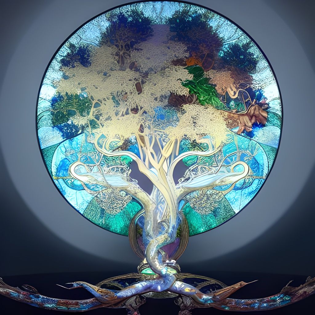 Yggdrasil: Stained Glass Fantasy Tree of Life