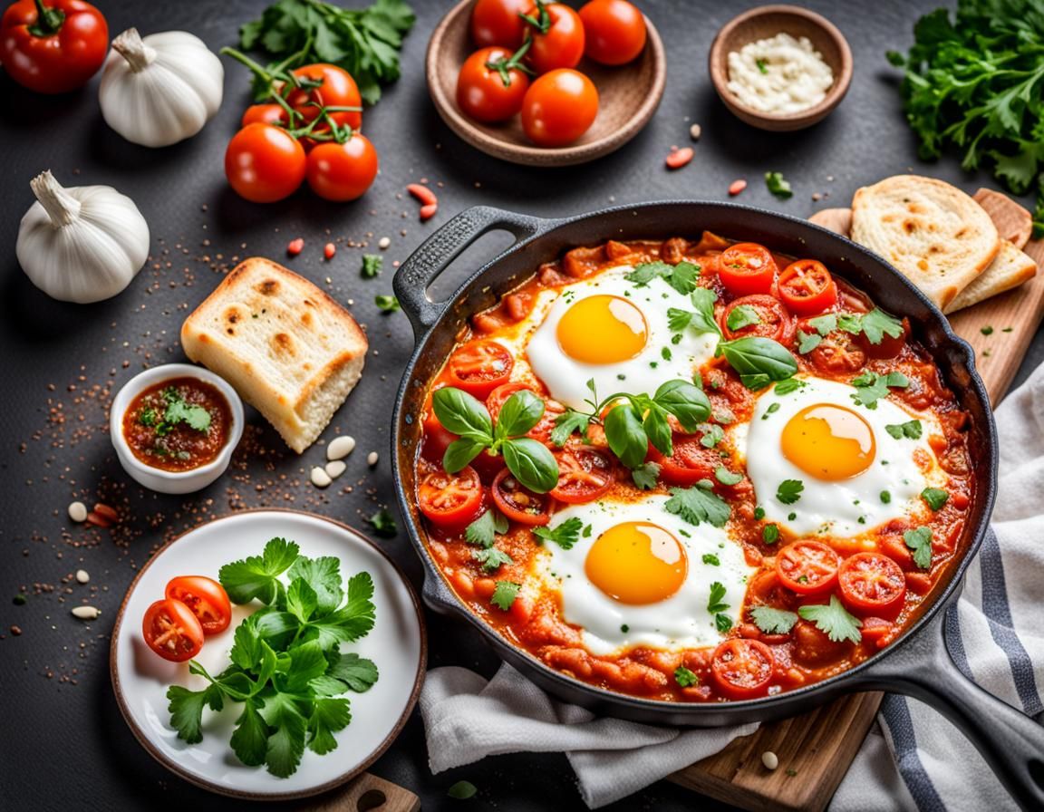 Tunisian Shakshuka Food Photography Masterpiece