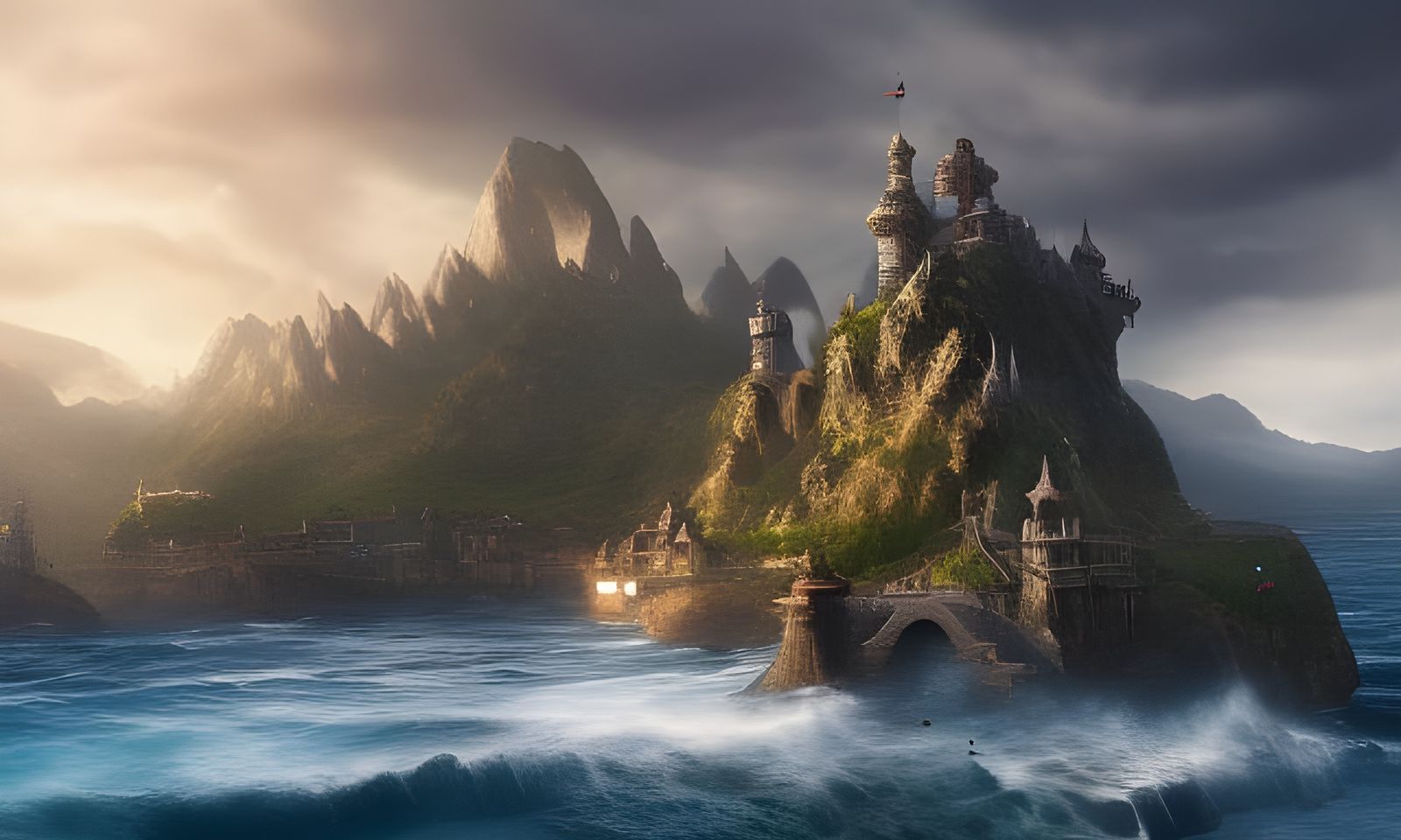 Epic Fantasy Kingdom by the Sea