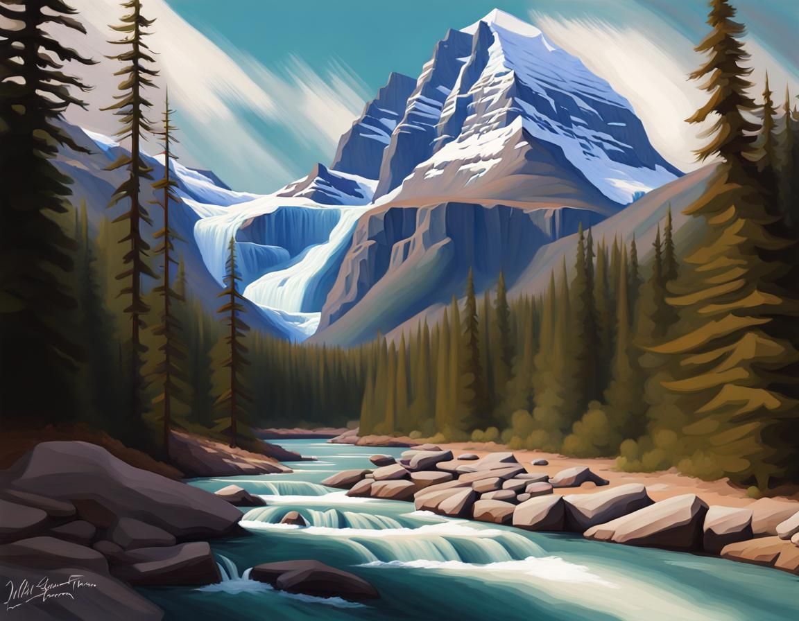 Malign Canyon: Mt Robson Digital Landscape