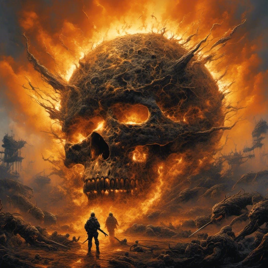 Horrifying Demon Tornado Art in Dark Fantasy Style