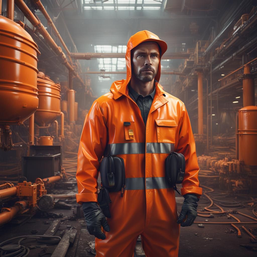 Worker in Handcuffs: Detailed Matte Painting