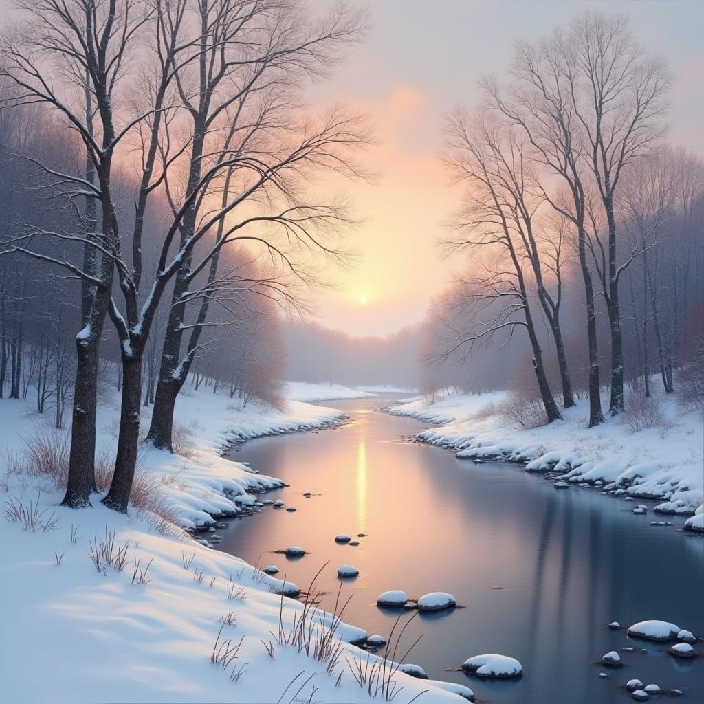 Surreal Winter Wonderland in Ethereal Light
