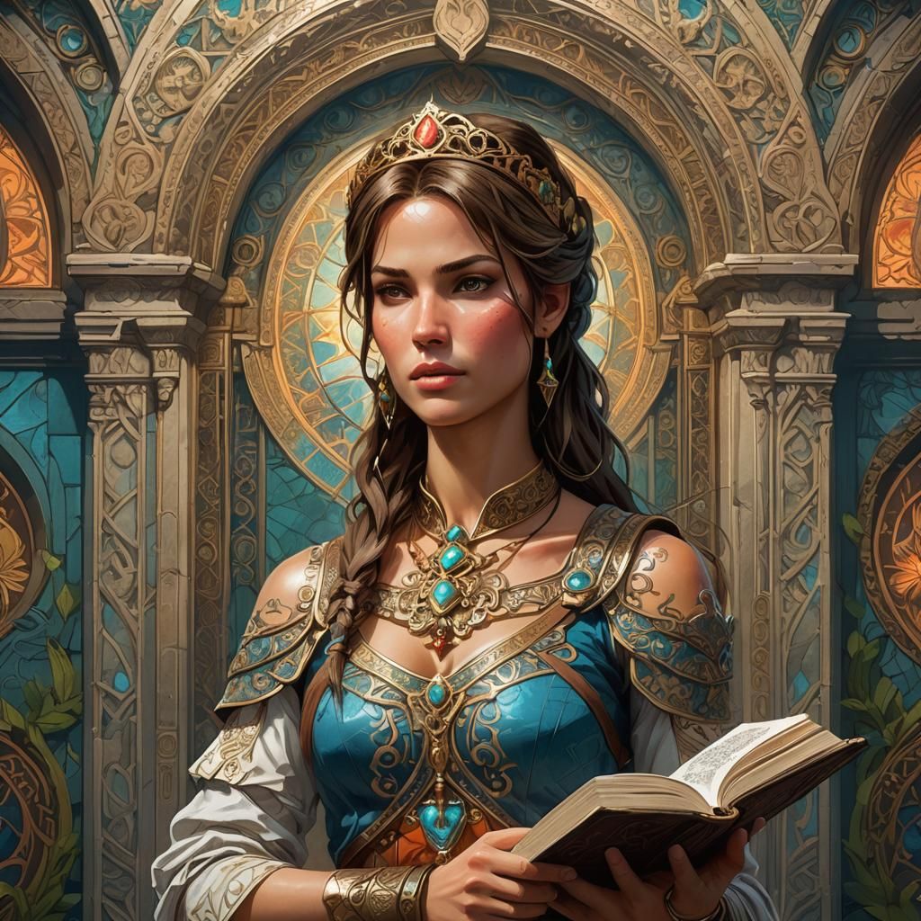 Lara Croft as Art Nouveau Princess