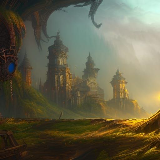 Detailed Matte Painting of Sérandite in Unreal Engine