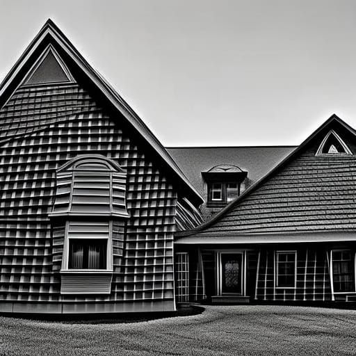 Surreal Distorted House: Sinister Art