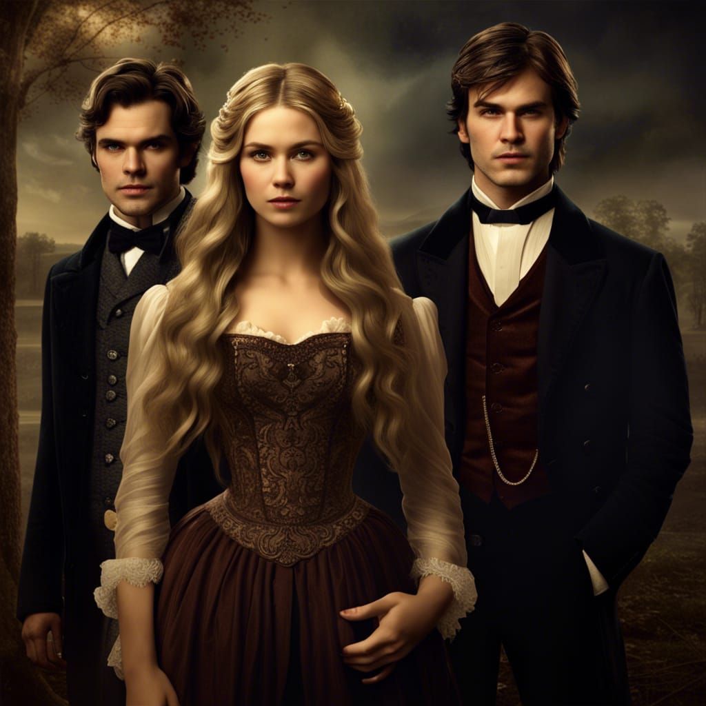 Young Woman with Companions, 1864 Era Style