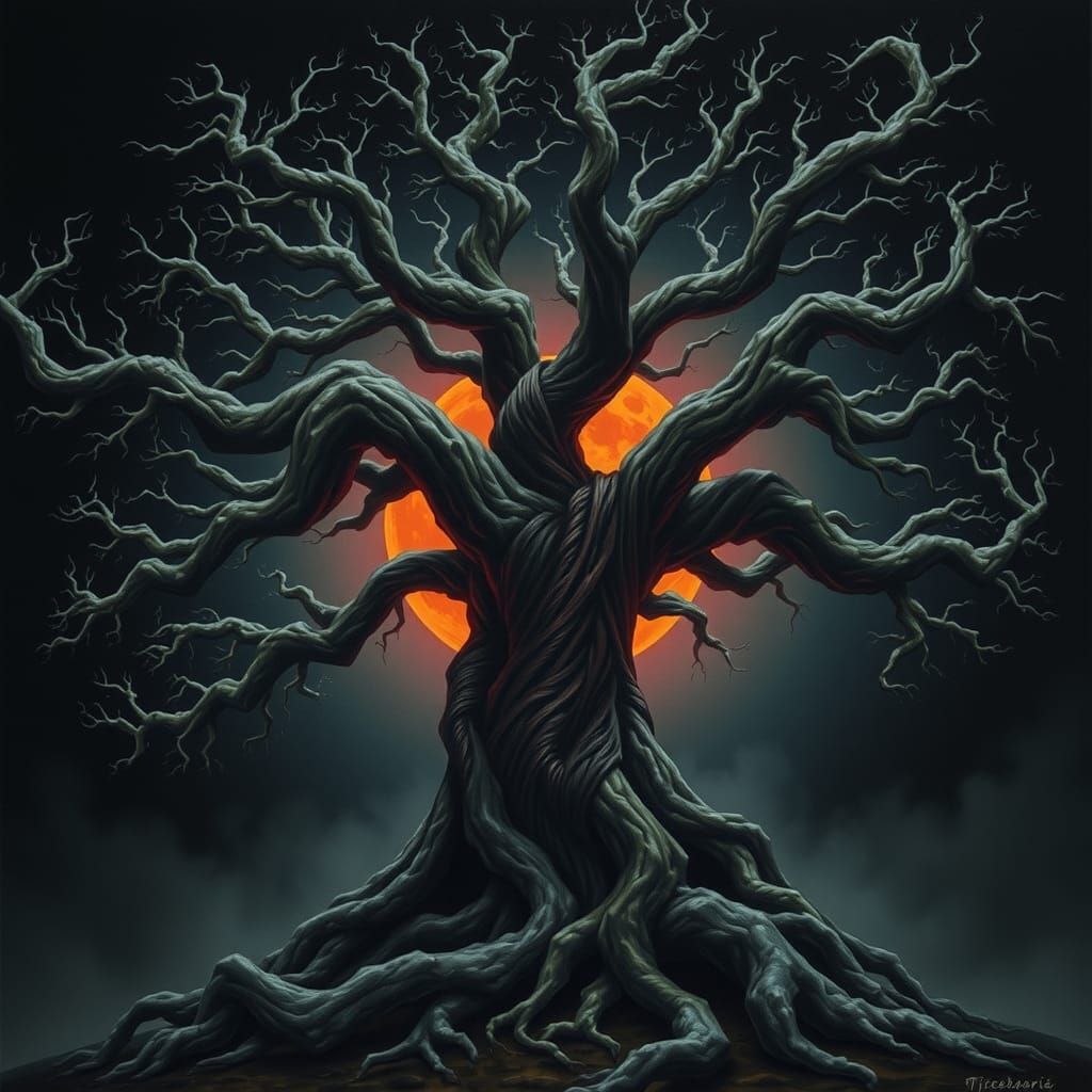 Yggdrasil Reaching for Blood Moon