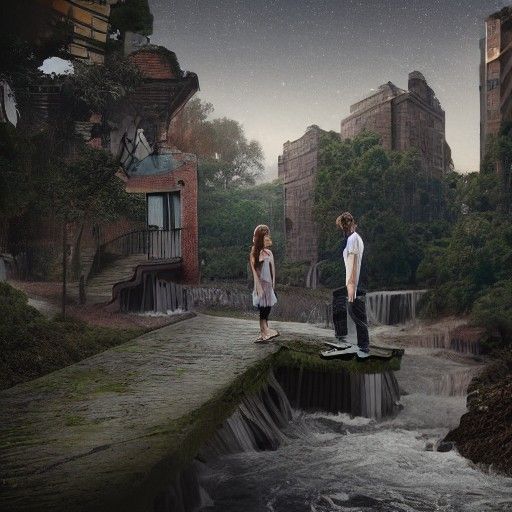 Detailed Matte Painting of a Breakup Scene