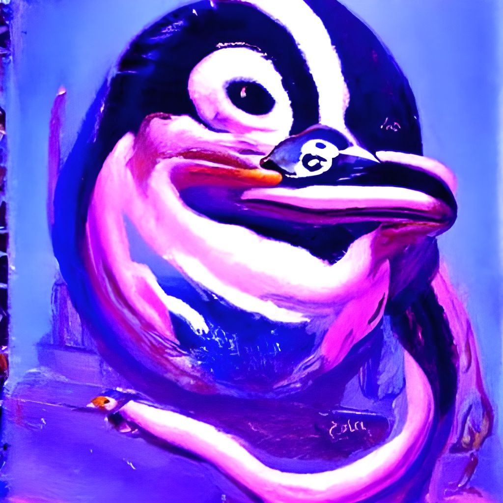 Katy t3h PeNgU1N oF d00m in Oil Painting Style
