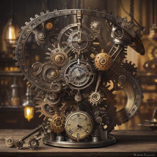 Steampunk Fruit Salad of Clockwork Gears and Cogs