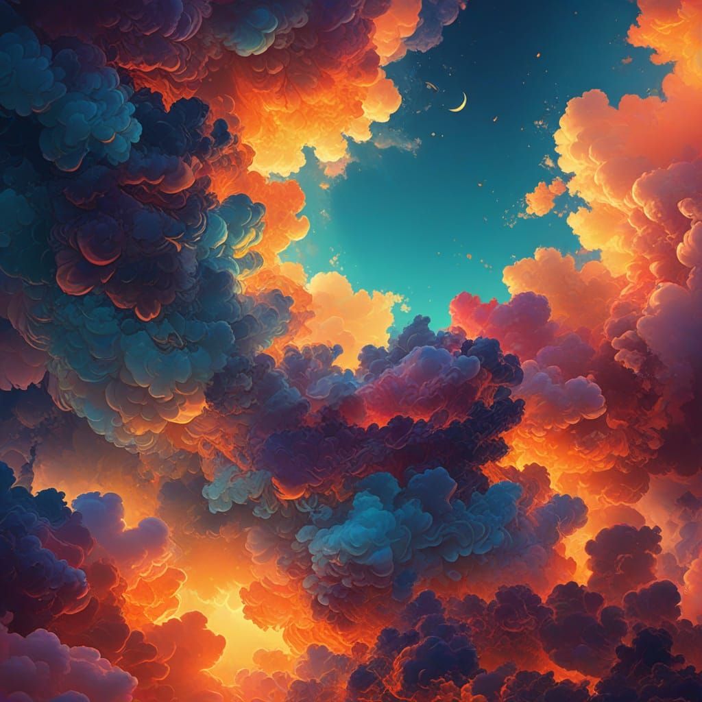 Dreamlike Digital Art of a Vibrant Neon Morning