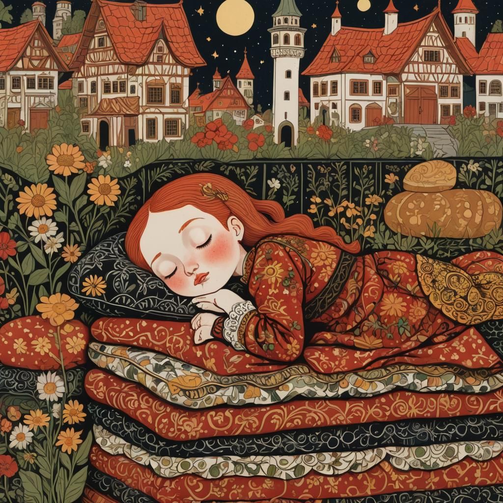 Bavarian Folk Art: The Princess and the Pea