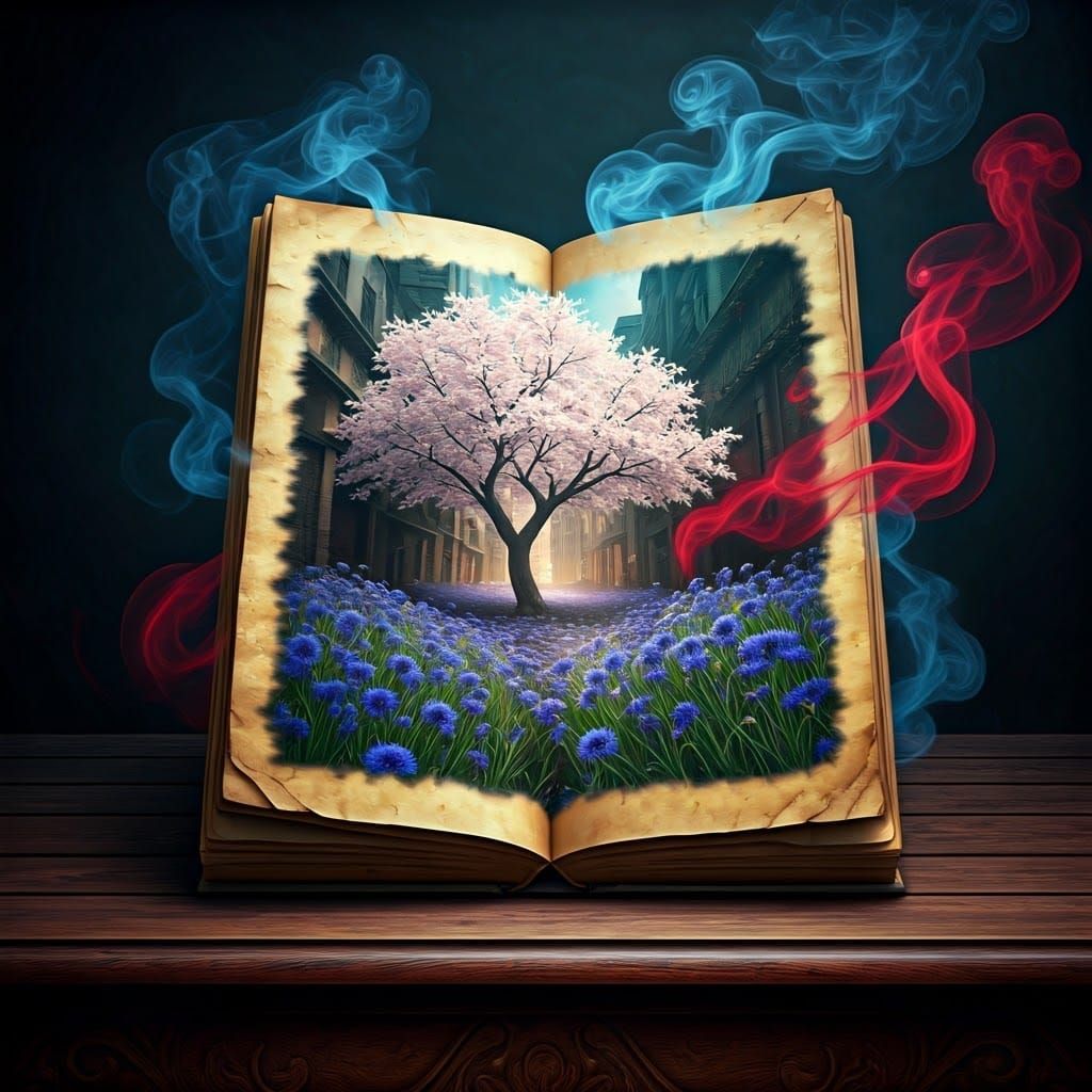 Ethereal Dreamscape Unfolds from Ancient Manuscript