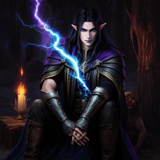 Elven Sorceress and Demon King Cuddle in Lightning