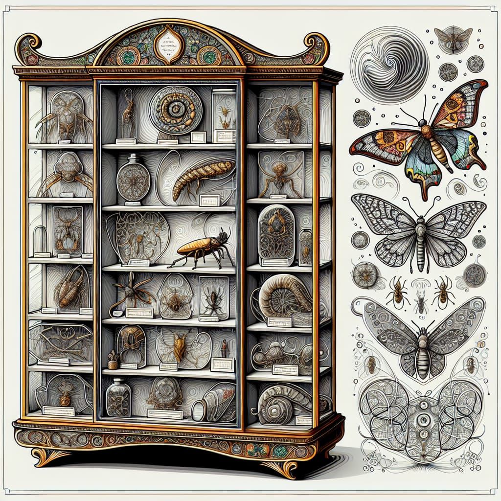 Entomologist's Specimen Case: Storybook Illustration with In...