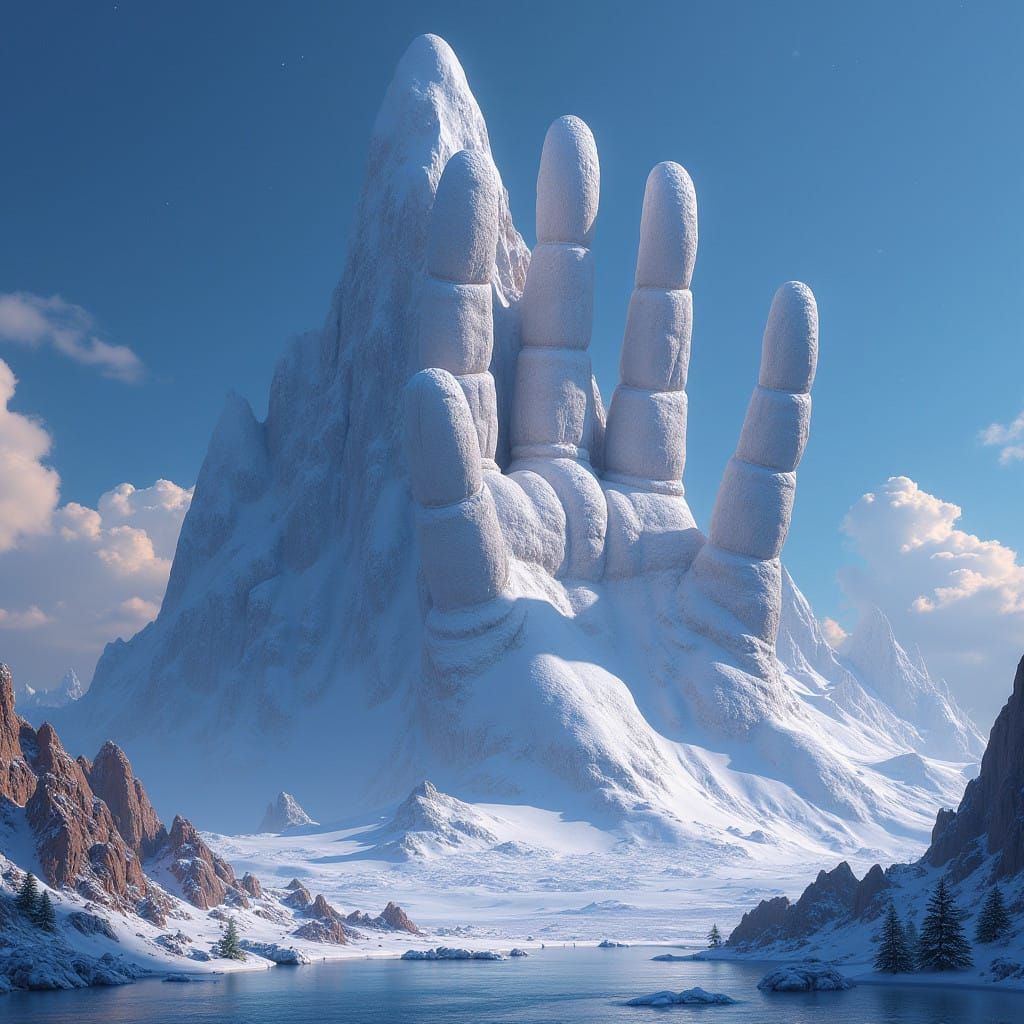 Surreal Mountain Landscape in Unreal Engine 5 Style