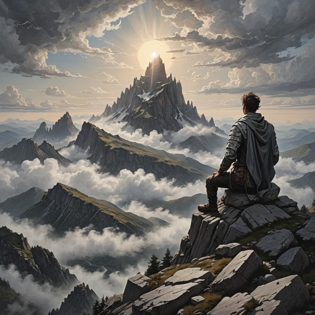 Cathedral Mountains and Silver Clouds Panorama