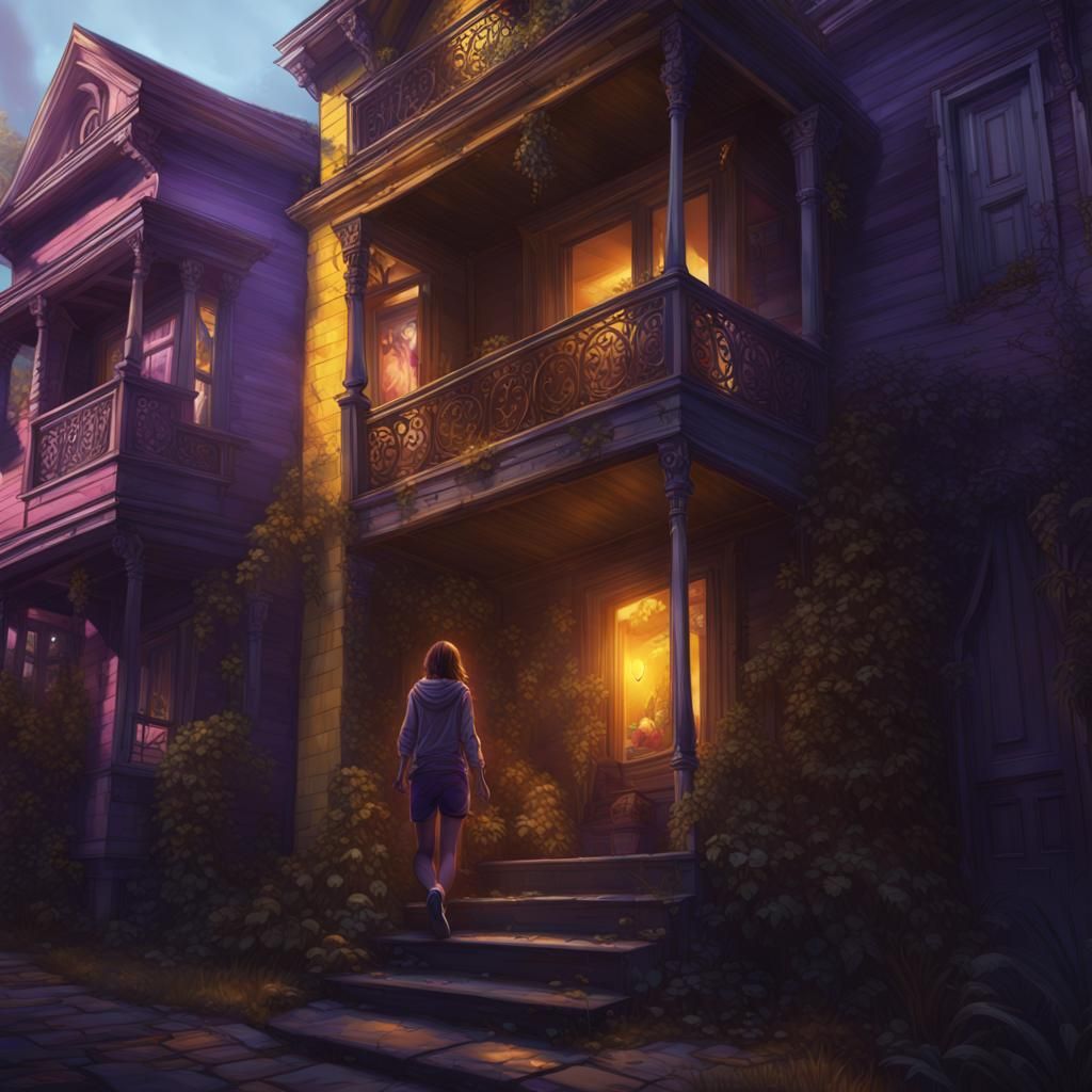 Teenage Boyfriend's Midnight Escape: Fantasy Art