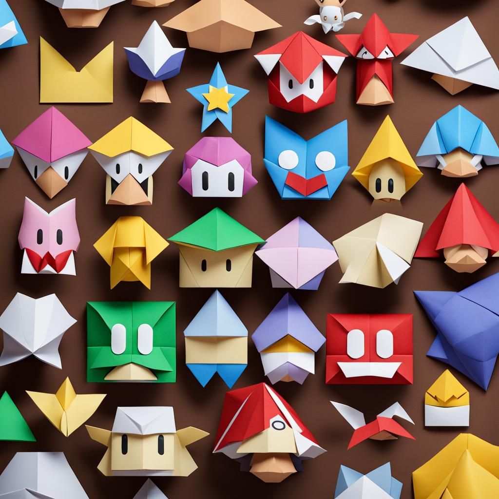 Paper Mario Papercraft in Origami Style