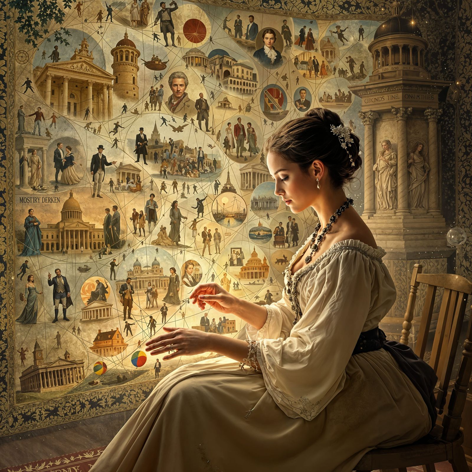 Timeless Tapestry Weaver in Historical Digital Art