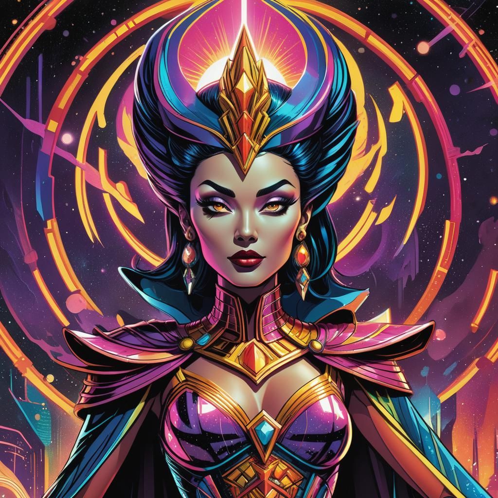 Princess Aura in Retro Comic Book Style