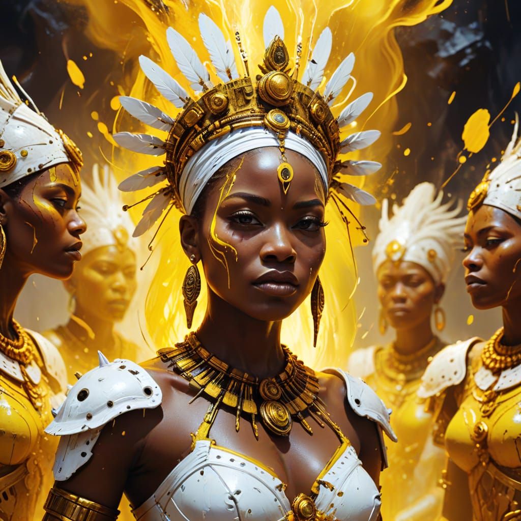 Zulu Queen with Manifesting Thoughts in Afrofuturism Style