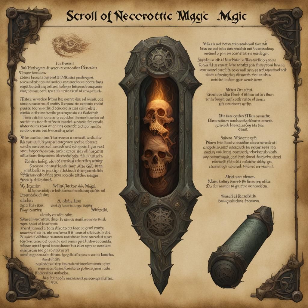 Necrotic Magic Scroll of Dark Arts