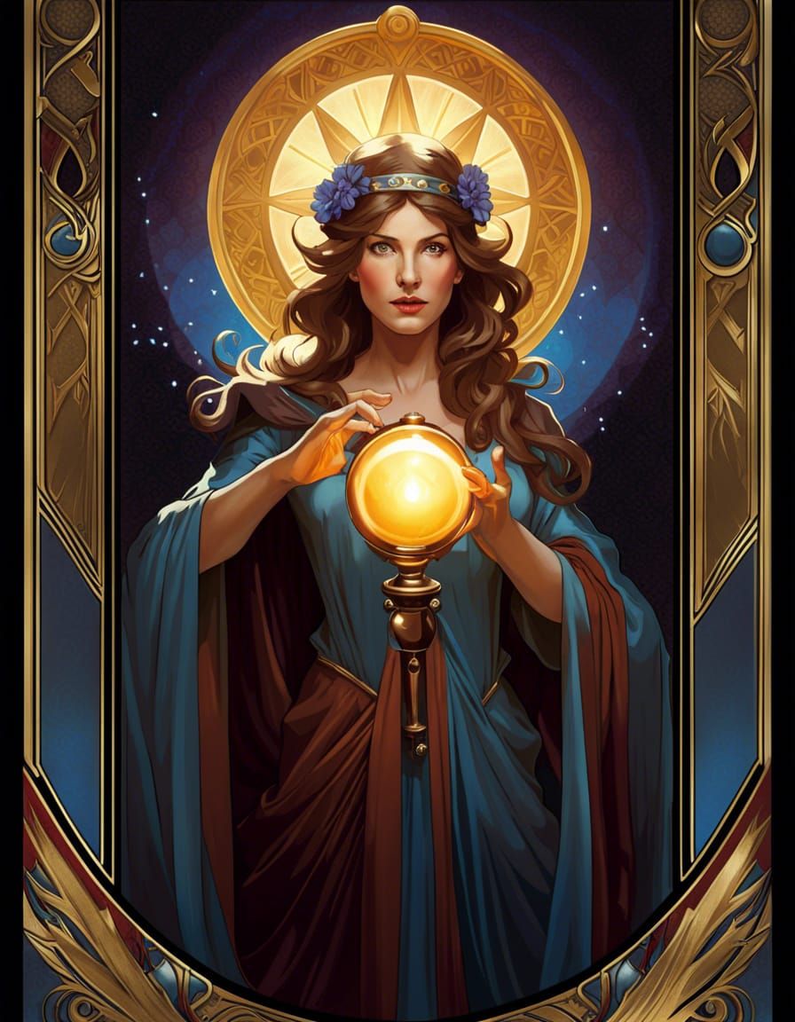 Magician Tarot Card in Comic Fantasy Style