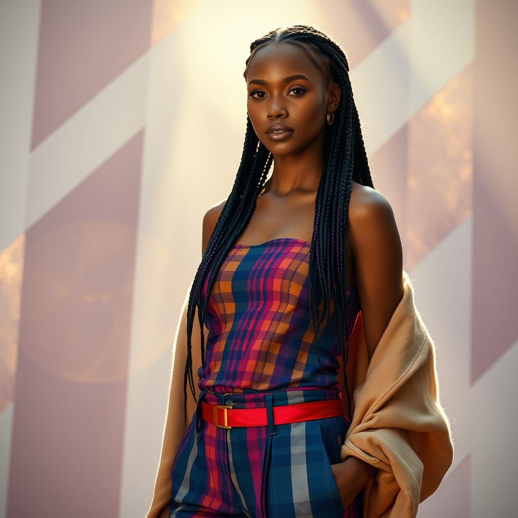 Ethereal Woman in Golden Luminescence