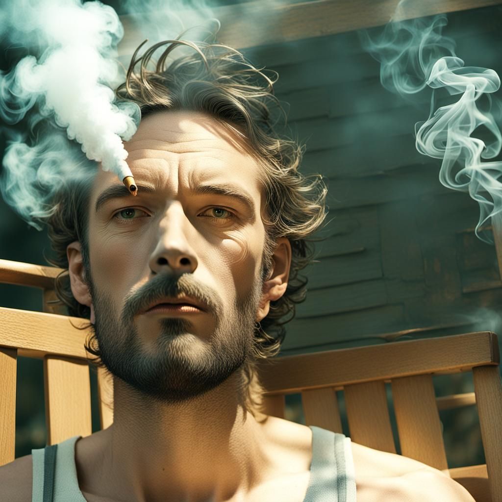 Fox Smoking in Dimly Lit Film Noir Scene