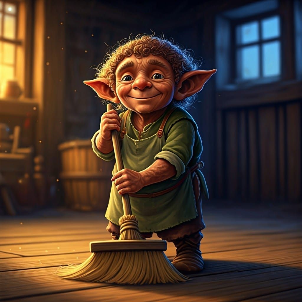 A Brownie is a household spirit from English and Scottish folklore.