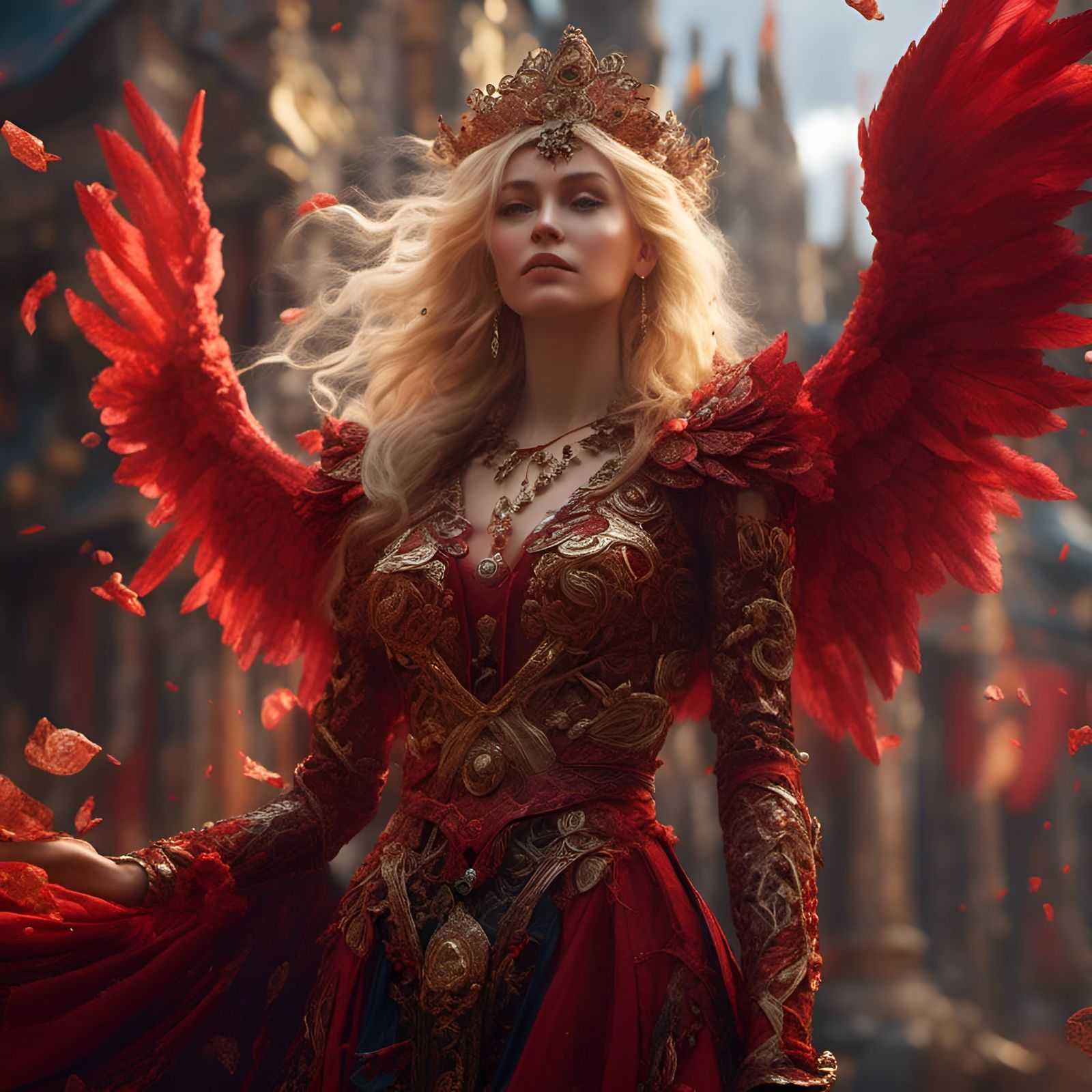 Stunning Blond Sorceress in Detailed Fantasy Art