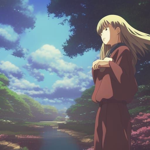 Anime Key Visual in Studio Ghibli Style