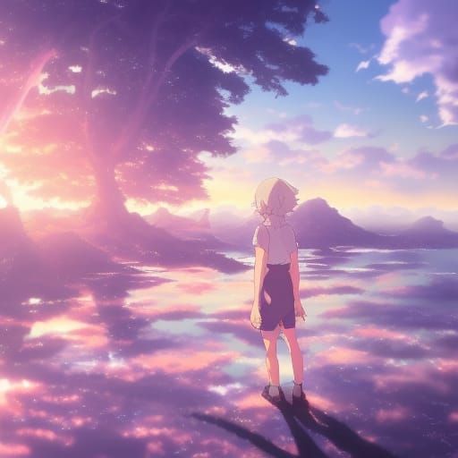 Anime Key Visual Inspired by Ghibli and Shinkai